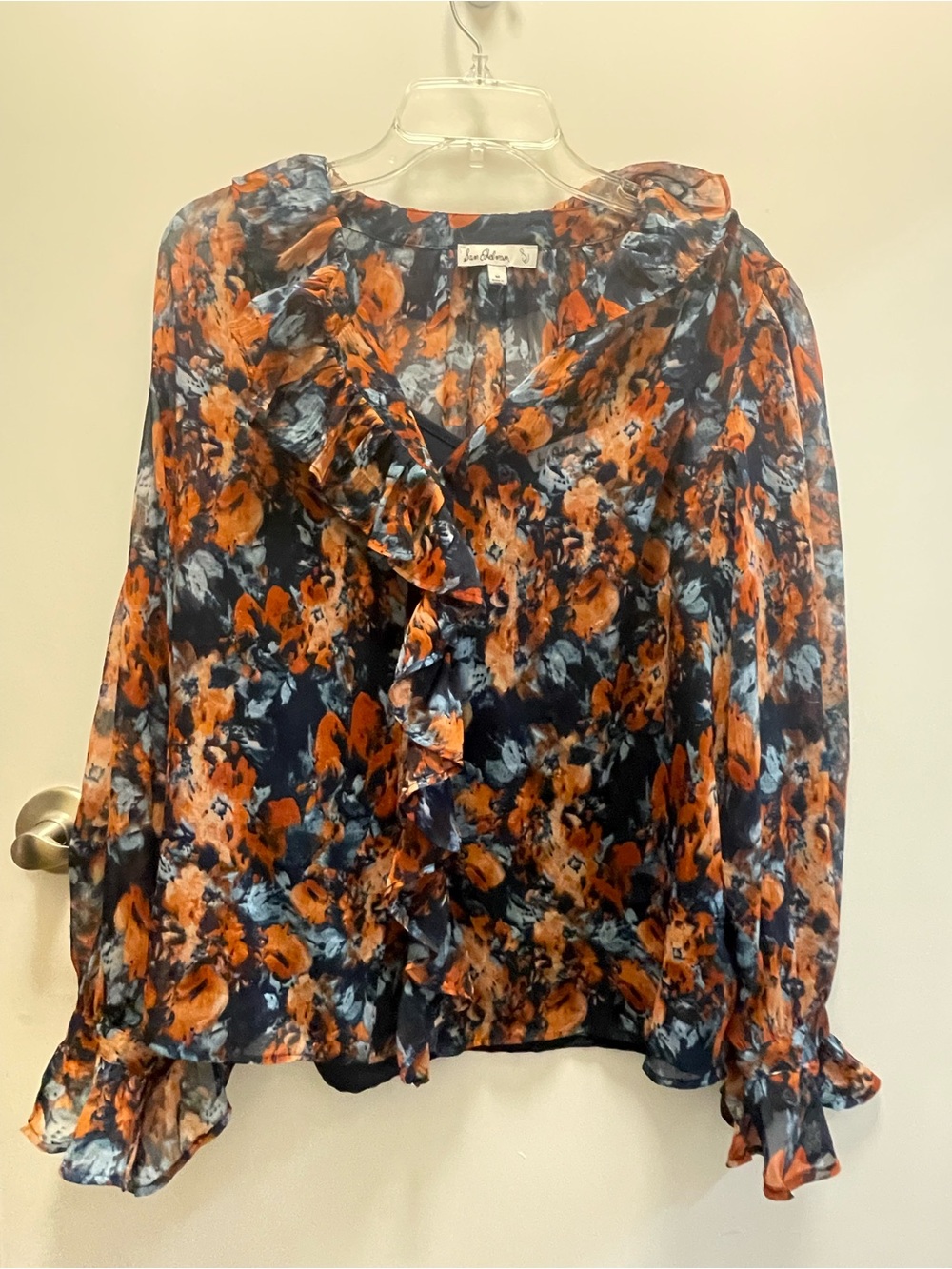 Sam Edelman Size M Floral Ruffle Blouse